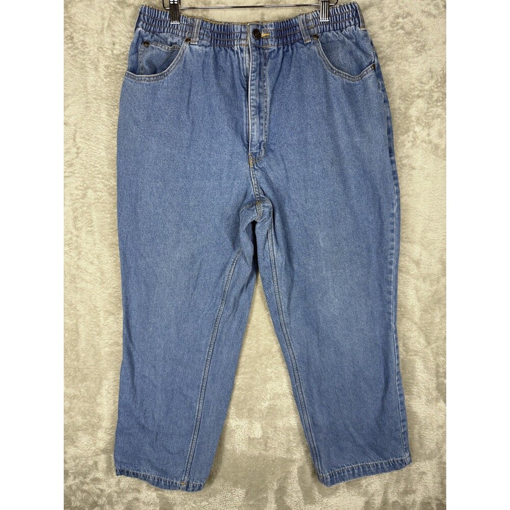 Haband’s Ice House Flannel Lined Jeans Mens 36x28 Blue Denim Warm Winter Pants
